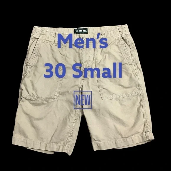 Men's Roots 30 Small Shorts Chino Khakis Khaki Darwstring Disc Golf Skater NWOT - Picture 2 of 8